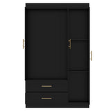 Shaker Style Three-Door Wood Wardrobe Armoire with Shelves