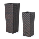 Rattan Flower POT - Brown