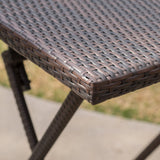 Wicker Bar Table Set Brown Multi