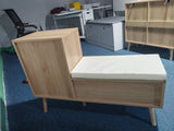 2-in-1 Shoe Storage Bench, PP Rattan Shoe Cabinet with 2 Adjustable Shelves