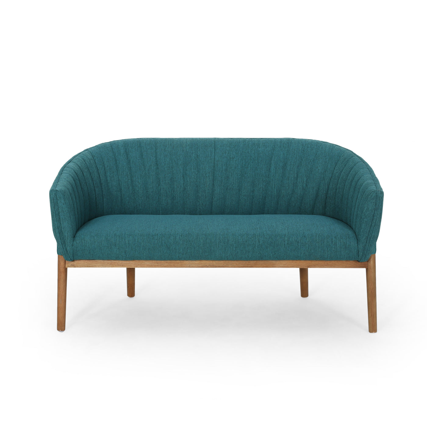 Mid Century Modern Channel Stitched Loveseat