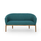 Mid Century Modern Channel Stitched Loveseat