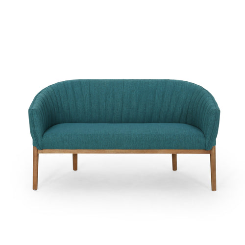 Mid Century Modern Channel Stitched Loveseat