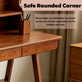 Pine Desk with Storage Walnut