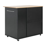 Mobile Kitchen Cart with Storage, 39.76'' Rolling Kitchen Island with 2 Doors