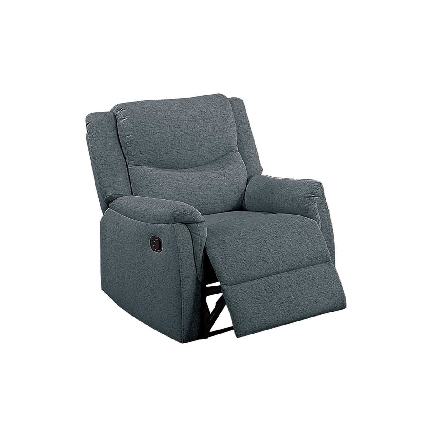 Manual Recliner Chair Dark Gray Burlap Upholstered