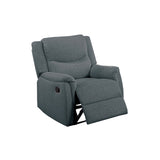 Manual Recliner Chair Dark Gray Burlap Upholstered