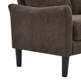 Dark Brown Tufted Loveseat with Polyester Upholstery 56x30x34