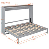 Queen Engineered Wood Murphy Bed Gray
