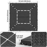 DIY Interlocking Deck Floor Tiles 12" Dark Gray Polypropylene