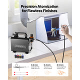 Airbrush Kit, 1/6 HP, Air Brush Kit with Air Compressor, 1 Dual-Action Professio