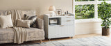 Mobile Office File Cabinet with Charging Station & Multi Drawers, Open Storage C