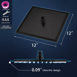 12 Inch Black Rain Shower Head
