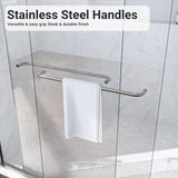 (NEW) 56"-60"W*72" H Semi-Frameless Double Sliding Shower Door