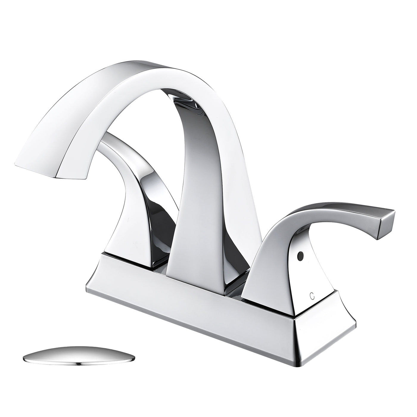 4 Inch Chrome Centerset Bathroom Sink Faucet with Pop-Up Drain