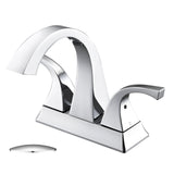 4 Inch Chrome Centerset Bathroom Sink Faucet with Pop-Up Drain