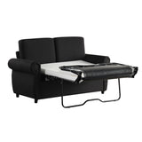 Pull Out Sofa Bed Loveseat Sleeper Twin Memory Foam USB Ports Black
