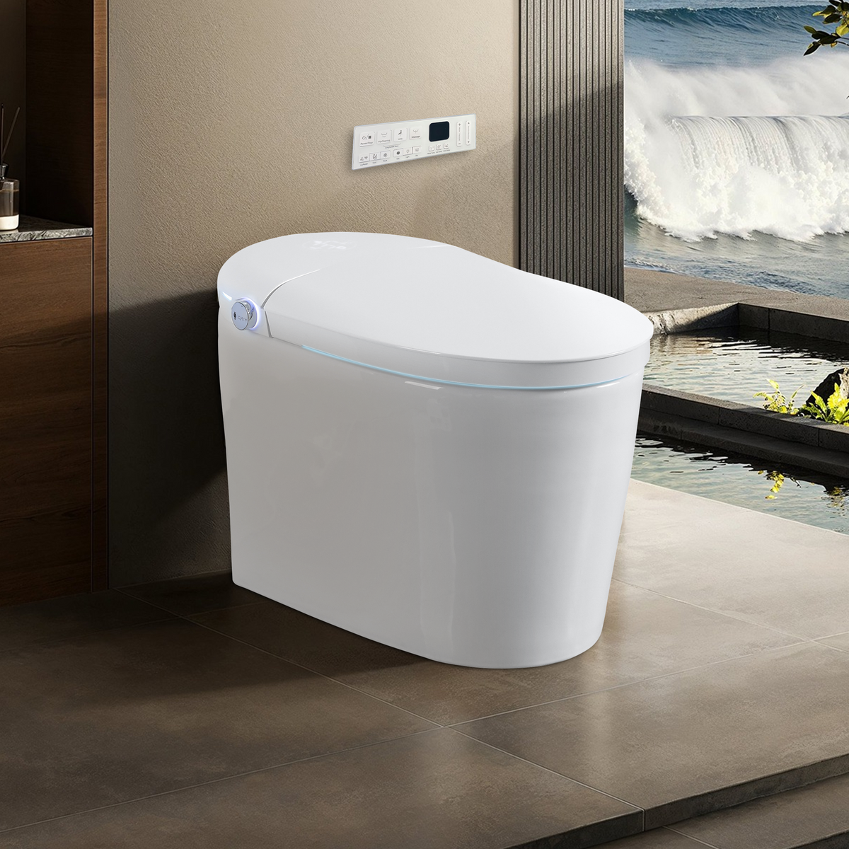 Tankless Smart Toilet With Bidet Built In, One-piece, Auto Flush