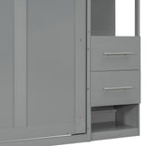 Full Engineered Wood Murphy Bed Gray