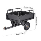 Steel Dump Cart 10 Cu. Ft 500LB for ATV/UTV Trailer Tow Behind Heavy Duty