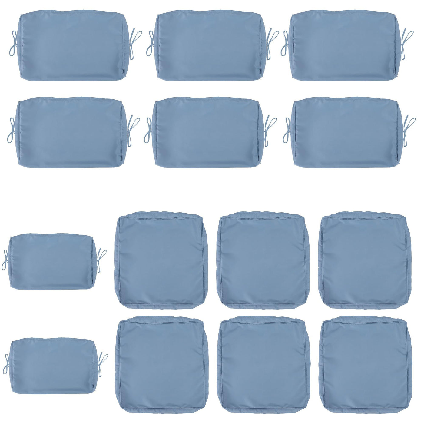 Cushion Covers for 7 Pcs 6-Seater Wicker Rattan Sectional Sofa, 14 Pack, Haze Blue