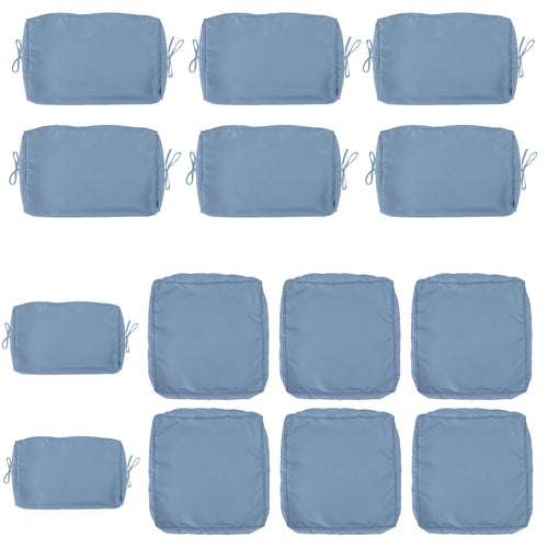 Cushion Covers for 7 Pcs 6-Seater Wicker Rattan Sectional Sofa, 14 Pack, Haze Blue