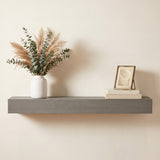 60" Fir Wood Floating Shelf Fireplace Mantel Grey Solid Wood