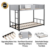 Twin Metal Bunk Bed Black