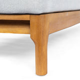 Chaise Lounge Acacia Wood Wicker Gray Cushion 4 Position 76.77in