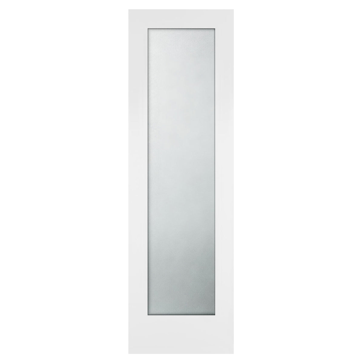24 in. x 80 in. x 1-3/8 in. Shaker White Primed Full View Tempered Frosted
