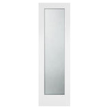 24 in. x 80 in. x 1-3/8 in. Shaker White Primed Full View Tempered Frosted