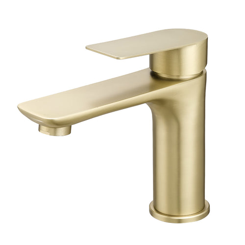 Brushed Gold Stainless Steel Bathroom Sink Faucet Waterfall