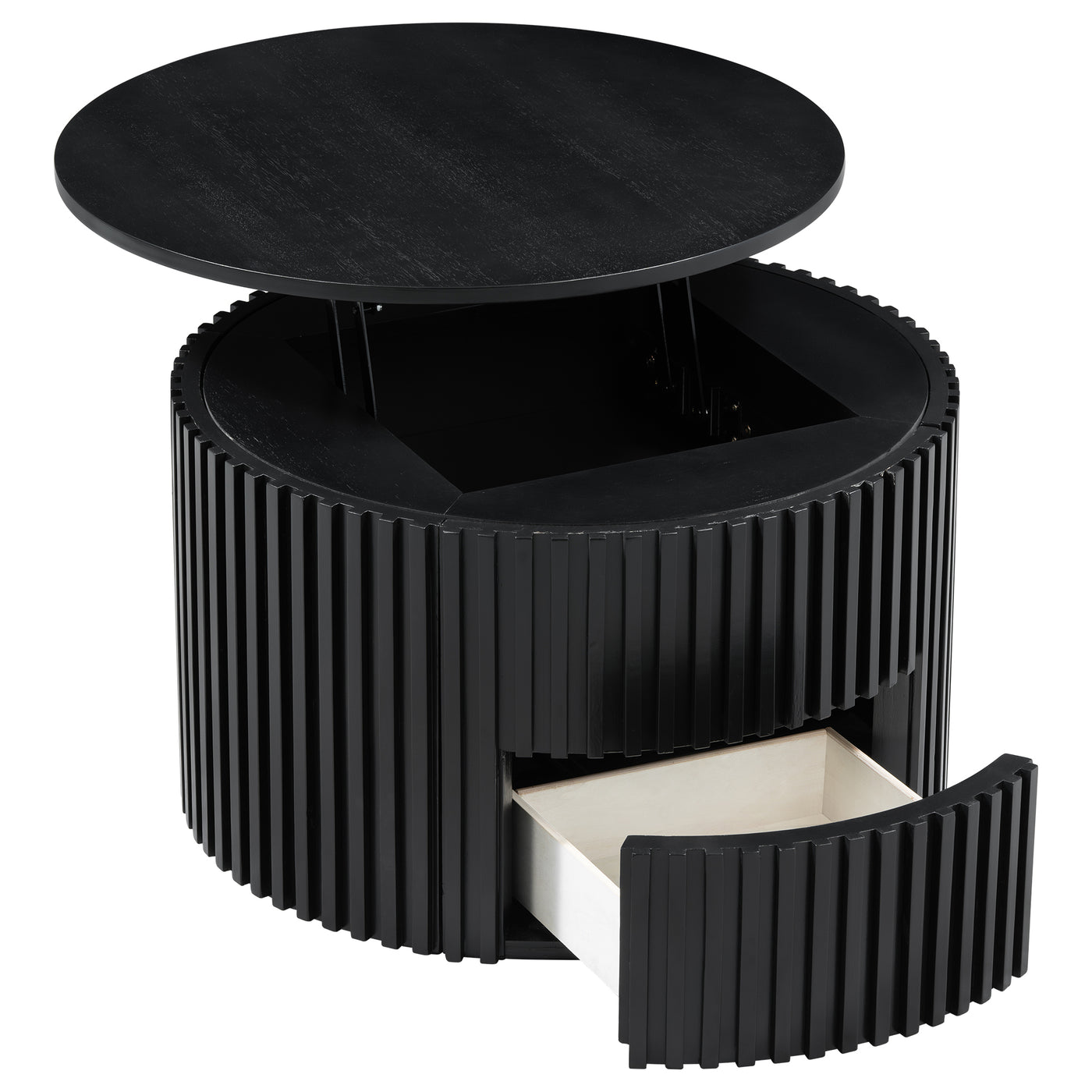 Round Lift Top Coffee Table with Hidden Storage