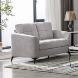 Carlotta 60"W Light Gray Woven Fabric Loveseat