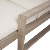 Outdoor Patio Furniture Set of 2 Acacia Wood Gray