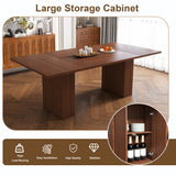 Engineered Wood Dining Table Walnut 44"