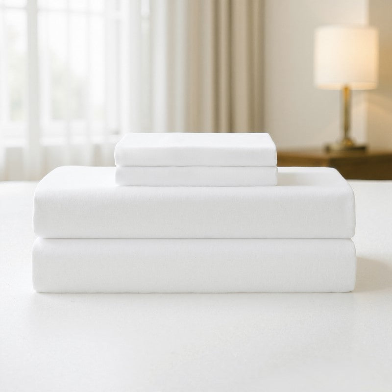 King Microfiber Sheet Set 4-Piece White