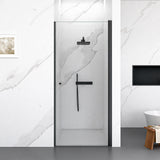 32"W x 72"H Frameless Circular Pivot Shower Door in Matte Black With 1/4" (6mm)