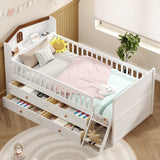 Twin Wood Platform Bed White