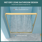 48"W× 76"H Triple Bypass Sliding Shower Door With 5/16 In. (8mm) Clear Glass