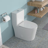 Ceramic One Piece Toilet for Bathroom, 12-inch Rough-In, 1.1/1.6 GPF