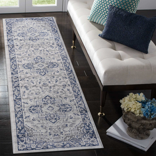 MARFI Collection 96*26 inch Blue / Grey / Oriental Runner Rug