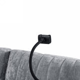 Chenille Loveseat with Storage Sleeper Grey 54"
