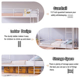 Twin Metal Bunk Bed White