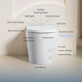 Tankless Smart Toilet With Bidet Built In, One-piece Bidet Toilet Seat