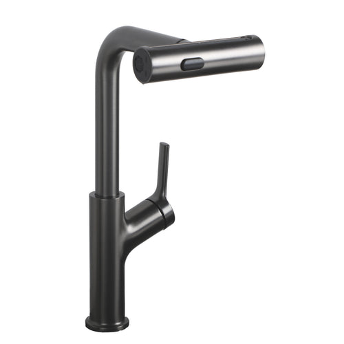 360° Pull-Down Kitchen Faucet 4 Spray Modes Gunmetal Black
