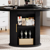 Engineered Wood Dining Table Black 44"