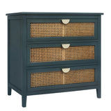 3 Drawer Cabinet, Natural rattan, American Furniture, Suitable for bedroom