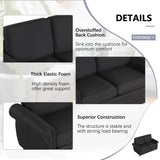 Pull Out Sofa Bed Loveseat Sleeper Twin Memory Foam USB Ports Black