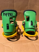 Burton 3014 Infidel Snowboard Bindings Green Yellow Re:Flex - w/ Bag - As Is